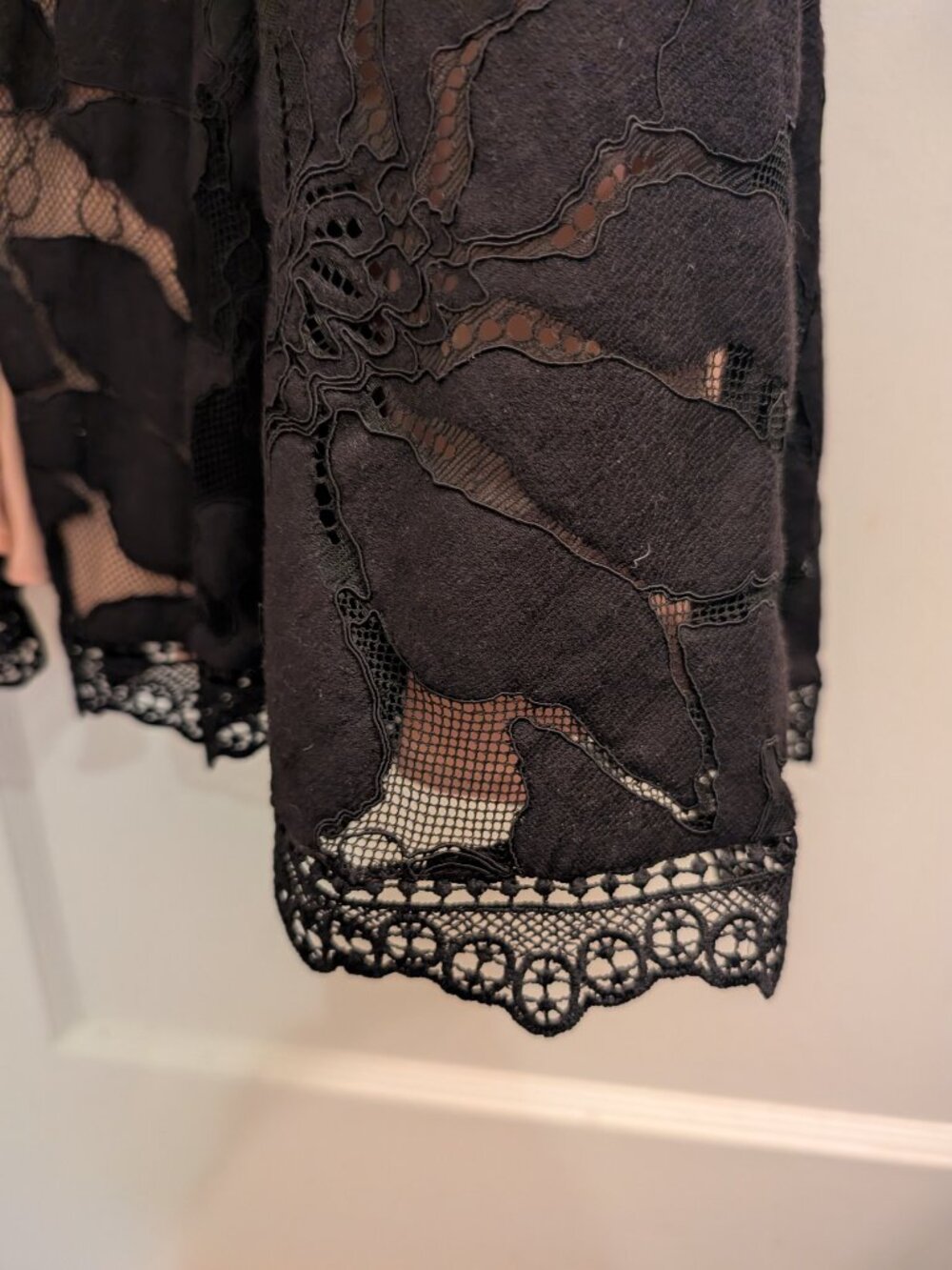 Anthropologie Ophelia Black Lace Midi Dress | Puff Sleeves | NWT | Size 10 - Picture 9 of 9